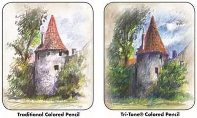 Alt view image 10 of 14 - Koh-I-Noor Tri-Tone Multicolored Pencils 12/ST Multi FA33TIN12BC