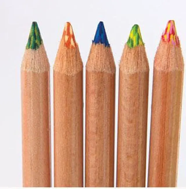 Alt view image 9 of 14 - Koh-I-Noor Tri-Tone Multicolored Pencils 12/ST Multi FA33TIN12BC