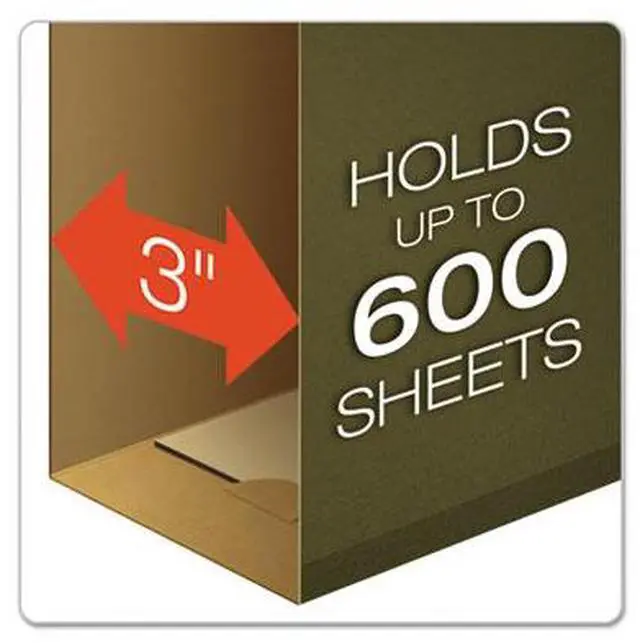 Alt view image 4 of 15 - Pendaflex Reinforced 3" Extra Capacity Hanging Folders Letter Standard Green 25/Box 4152X3