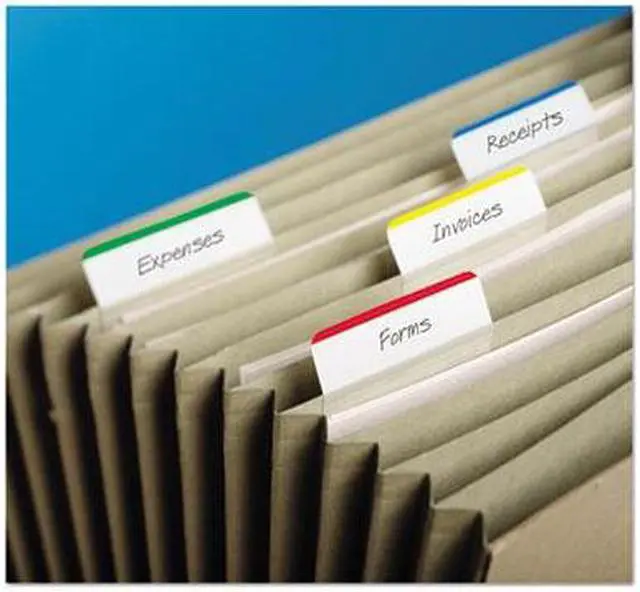 Alt view image 13 of 20 - 3M 686A1 Hanging File Tabs  Blue/Green/Red/Yellow  6 Flags/Color  24 Flags Pack