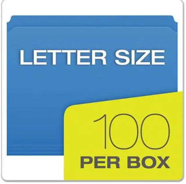 Alt view image 9 of 12 - Pendaflex Reinforced Top Tab File Folders Straight Cut Letter Blue 100/Box R152BLU