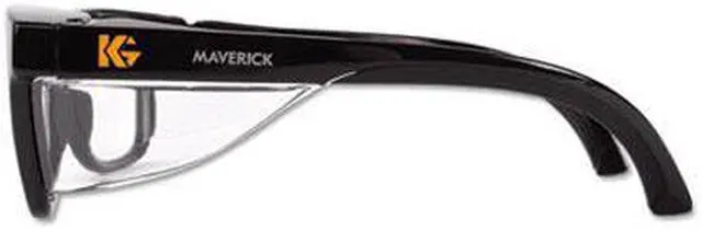 Alt view image 3 of 5 - kleenguard kleenguard maverick safety glasses with intergrated side shields 1 pair 49309 clear antifog lens with black frame