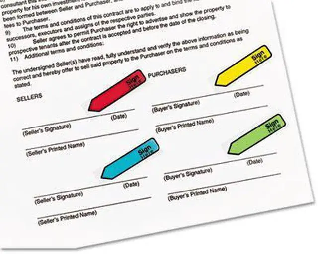 Alt view image 16 of 20 - 3M 684SH Arrow Flags    Sign Here    4 Colors with Dispensers  120 Pack