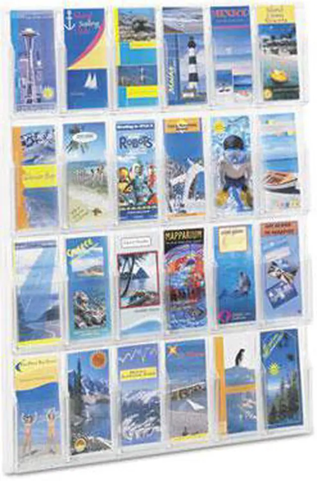 Alt view image 7 of 10 - Safco Reveal Clear Literature Displays 24 Compartments 30w x 2d x 41h Clear