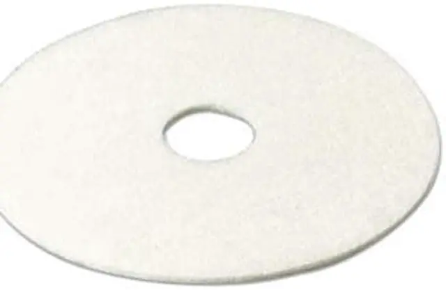 Alt view image 2 of 2 - 3M White Super Polish Floor Pads 4100, Polishing, 27" White, 5 Pads (MMM20313)