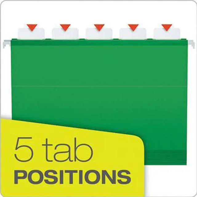 Alt view image 14 of 20 - Tops Pendaflex 42626 Ready-Tab Reinforced Hanging Folders  1/5 Tab  Letter  Bright Green  25 per Box