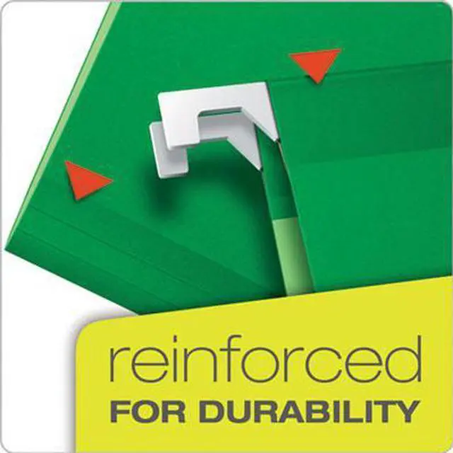 Alt view image 17 of 20 - Tops Pendaflex 42626 Ready-Tab Reinforced Hanging Folders  1/5 Tab  Letter  Bright Green  25 per Box