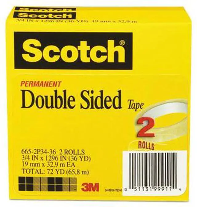 Alt view image 4 of 16 - Scotch Double-Sided Tape 3/4" x 1296" 3" Core Transparent 2/Pack 6652P3436
