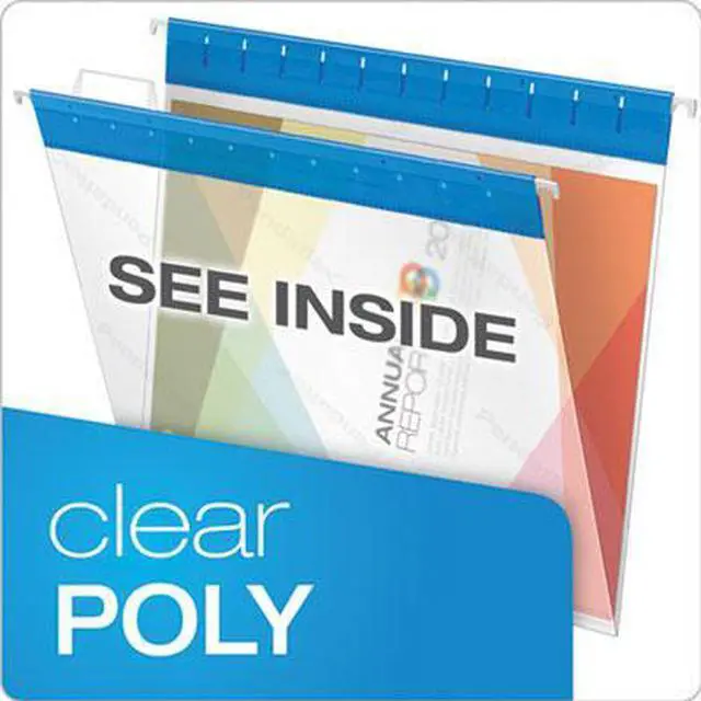 Alt view image 8 of 16 - Pendaflex Poly Hanging File Folders 1/5 Tab Letter Assorted Colors 25/Box 55708