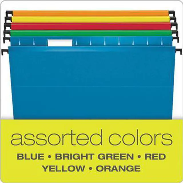 Alt view image 7 of 16 - Pendaflex 615315ASST Poly Laminate Hanging Folders, Legal, Assorted, 20/Box, 1 Box