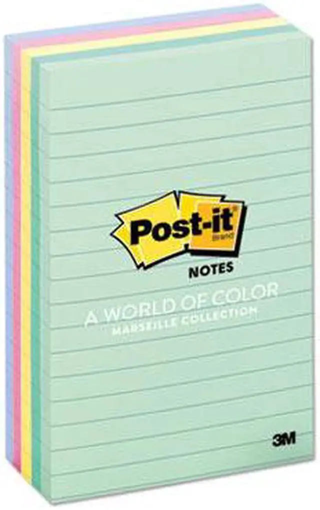 Alt view image 14 of 20 - 3M 6605PKAST 4 x 6 Ruled Five Colors Five 100-Sheet Pads Pack