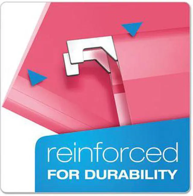 Alt view image 4 of 15 - Pendaflex Reinforced Hanging Folders 1/5 Tab Letter Pink 25/Box 415215PIN