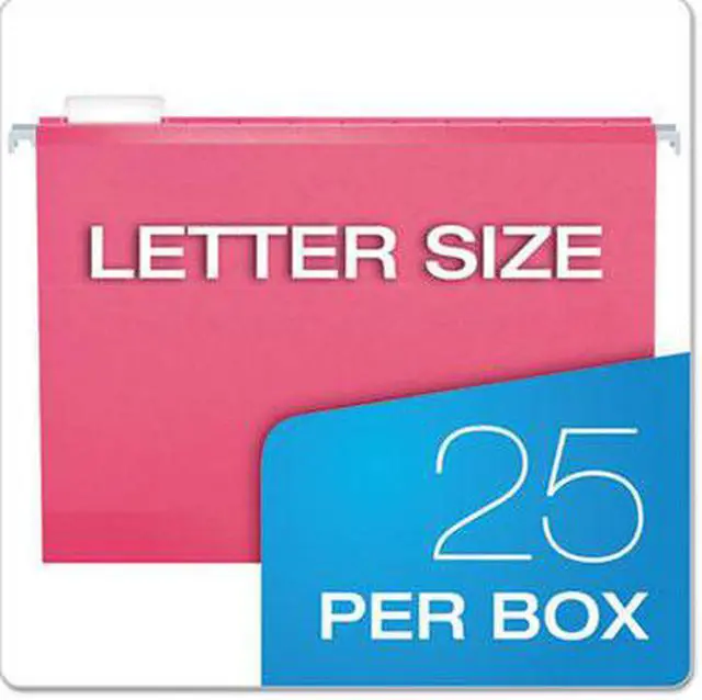 Alt view image 7 of 15 - Pendaflex Reinforced Hanging Folders 1/5 Tab Letter Pink 25/Box 415215PIN