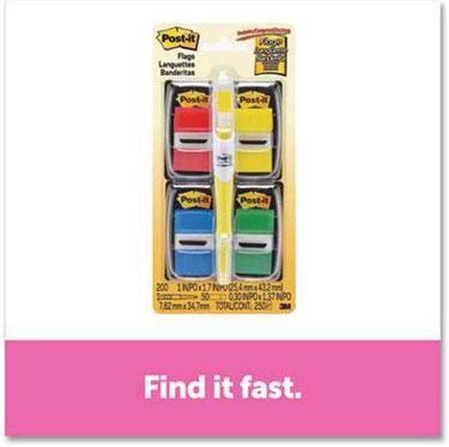 Alt view image 12 of 20 - Post-it Page Flag Value Pack Assorted 200 1" Flags + Highlighter with 50 1/2"