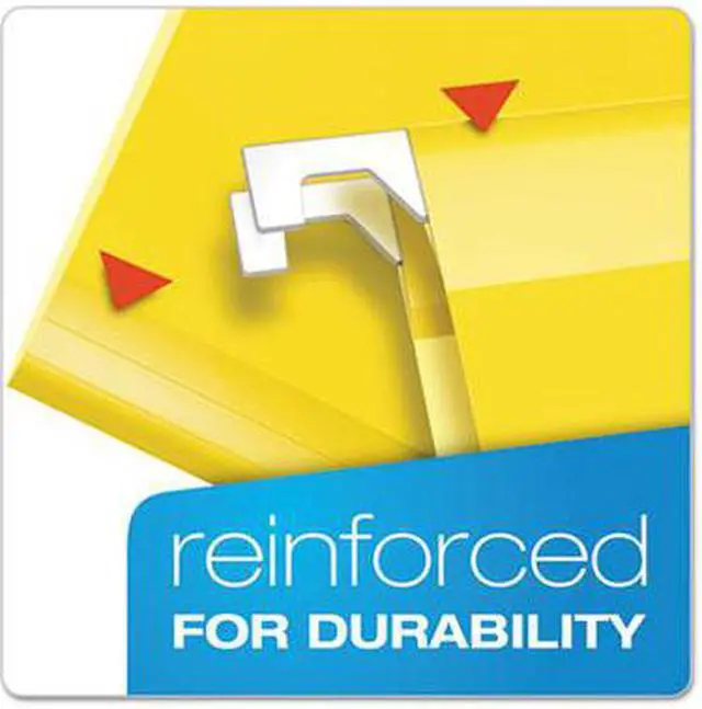 Alt view image 4 of 15 - Pendaflex Reinforced Hanging Folders 1/5 Tab Letter Yellow 25/Box 415215YEL