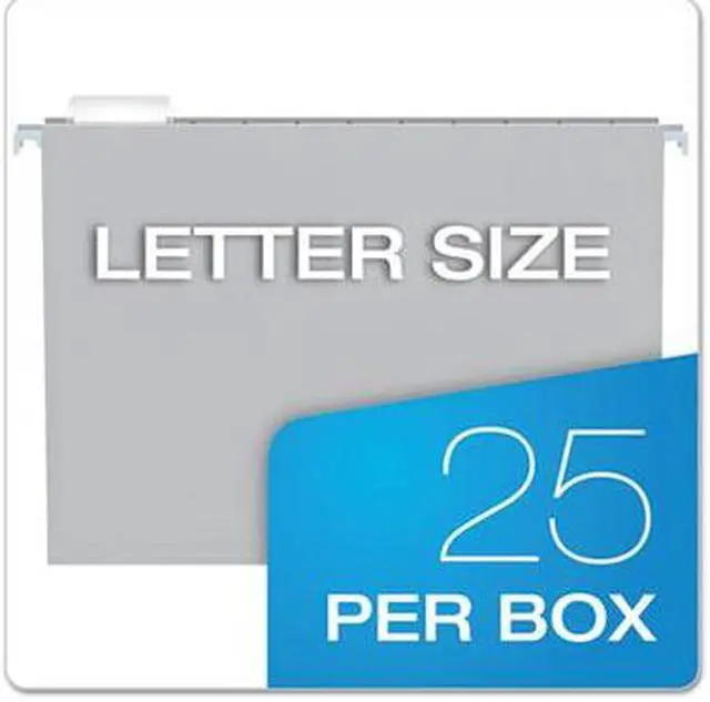 Alt view image 7 of 14 - Pendaflex Essentials Colored Hanging Folders 1/5 Tab Letter Gray 25/Box 81604