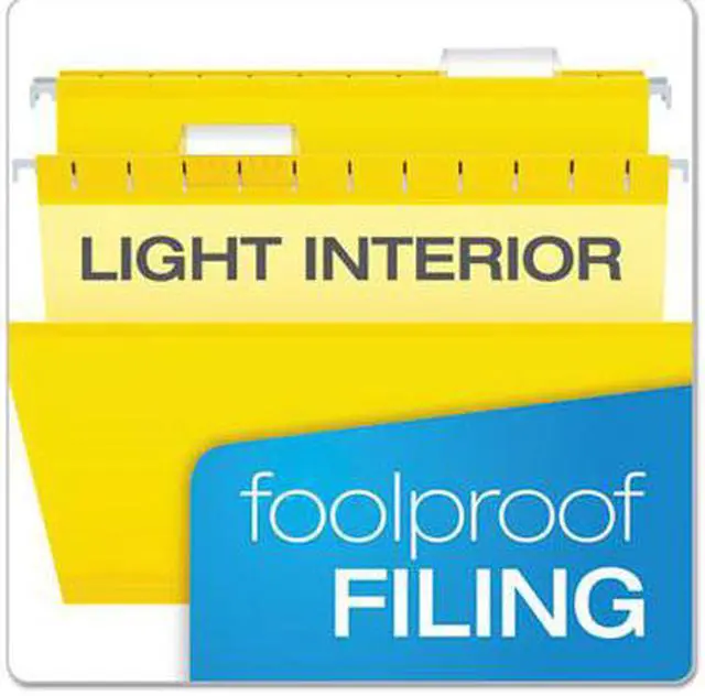 Alt view image 9 of 15 - Pendaflex Reinforced Hanging Folders 1/5 Tab Letter Yellow 25/Box 415215YEL