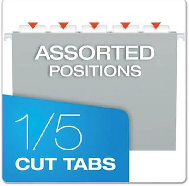 Alt view image 6 of 14 - Pendaflex Essentials Colored Hanging Folders 1/5 Tab Letter Gray 25/Box 81604