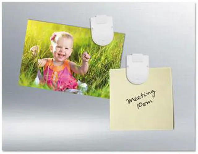 Alt view image 5 of 8 - Advantus Magnetic/Adhesive Clips, 0.25", White, 20/Box 75356