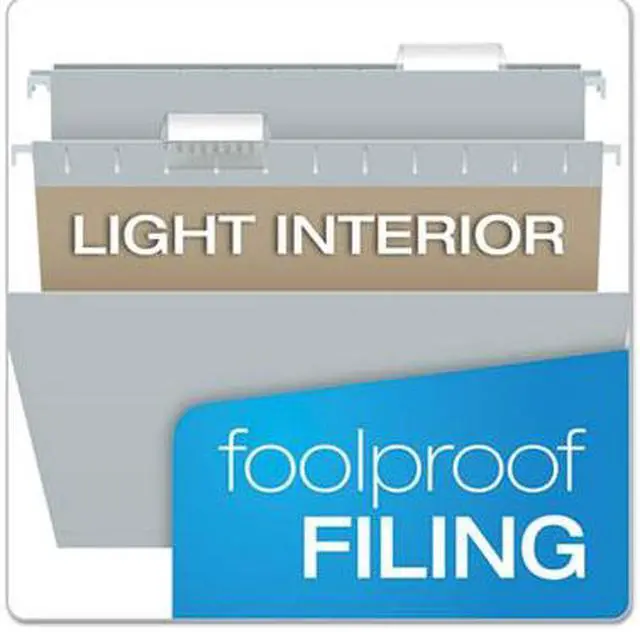 Alt view image 9 of 14 - Pendaflex Essentials Colored Hanging Folders 1/5 Tab Letter Gray 25/Box 81604
