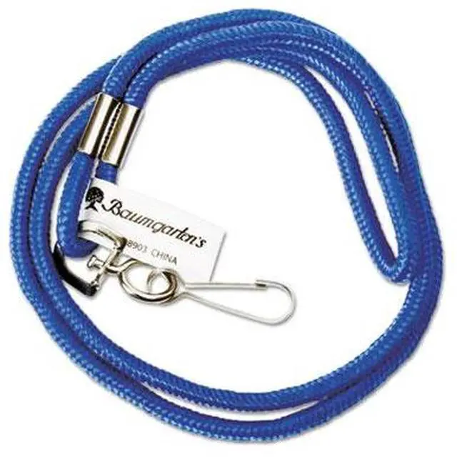 Alt view image 18 of 19 - Baumgartens Standard Lanyard With Hook 36" L Nylon Blue 68903