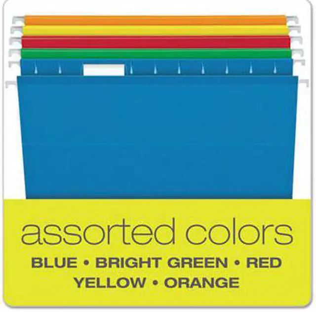 Alt view image 7 of 16 - Pendaflex 4152X2ASST 2" Capacity Reinforced Hanging File Folders- Kraft- Letter- Assorted- 25/Box