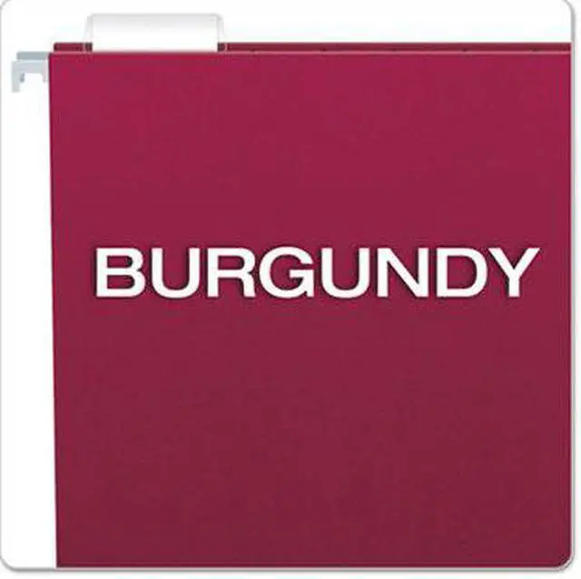 Alt view image 5 of 15 - Pendaflex Essentials Colored Hanging Folders 1/5 Tab Letter Burgundy 25/Box 81613