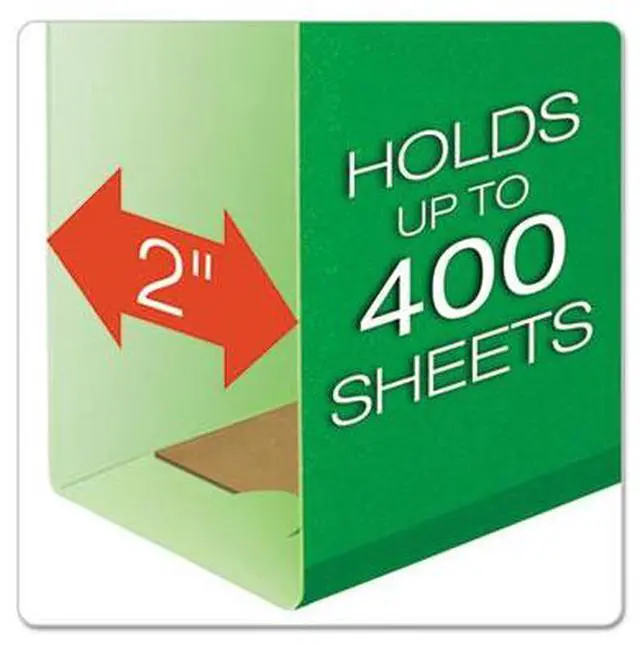 Alt view image 3 of 15 - Pendaflex Reinforced 2" Extra Capacity Hanging Folders Letter Bright Green 25