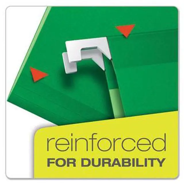 Alt view image 4 of 15 - Pendaflex Reinforced 2" Extra Capacity Hanging Folders Letter Bright Green 25
