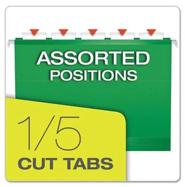 Alt view image 6 of 15 - Pendaflex Reinforced 2" Extra Capacity Hanging Folders Letter Bright Green 25