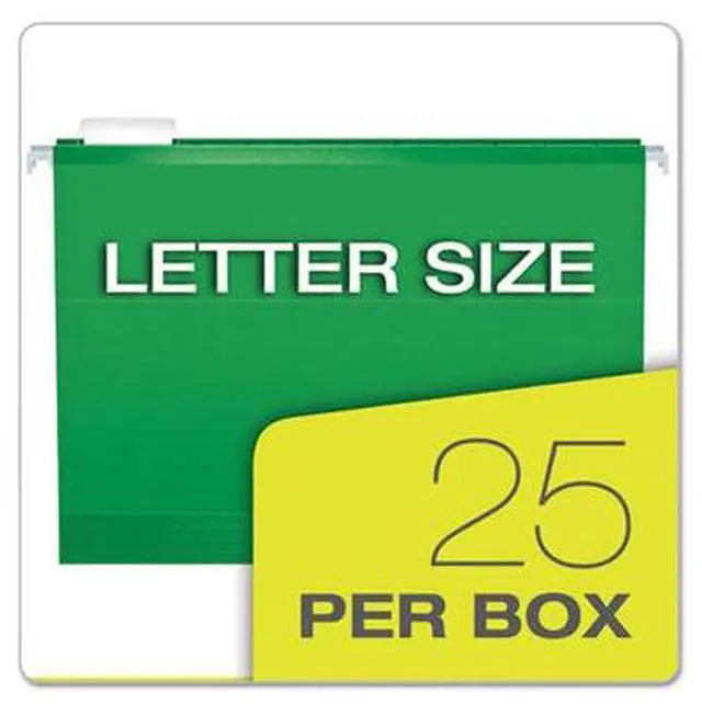 Alt view image 7 of 15 - Pendaflex Reinforced 2" Extra Capacity Hanging Folders Letter Bright Green 25