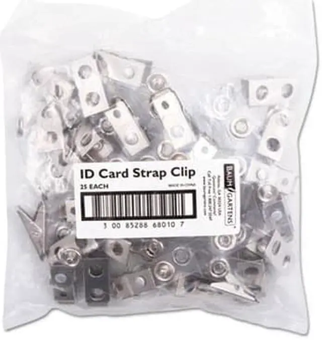 Alt view image 8 of 9 - Baumgartens SICURIX ID Strap Clips, Clear, 25/Pack
