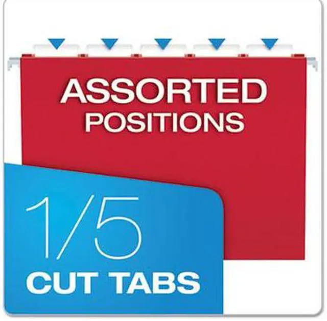 Alt view image 11 of 18 - Pendaflex Essentials Colored Hanging Folders 1/5 Tab Letter Assorted Colors 25/Box 81612