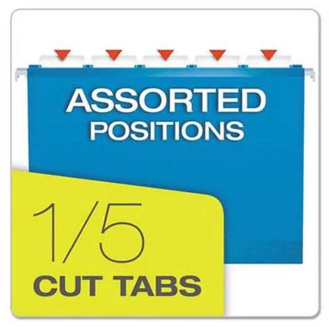 Alt view image 8 of 15 - Pendaflex Reinforced 2" Extra Capacity Hanging Folders 1/5 Tab Letter Blue 25/Box 4152X2BLU