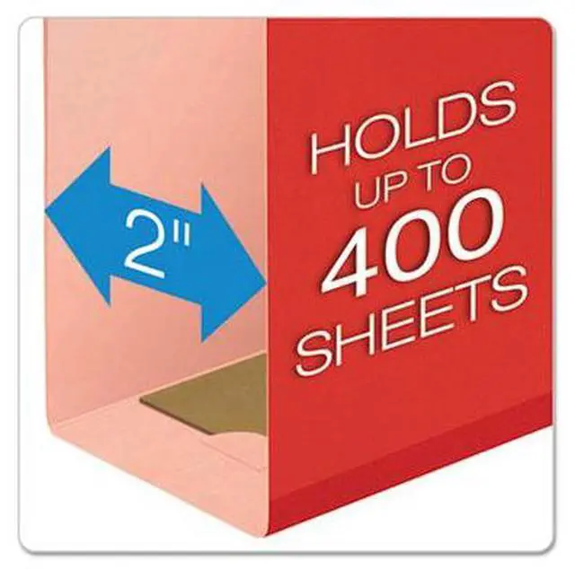 Alt view image 4 of 14 - Pendaflex Reinforced 2" Extra Capacity Hanging Folders 1/5 Tab Letter Red 25/Box 4152X2RED
