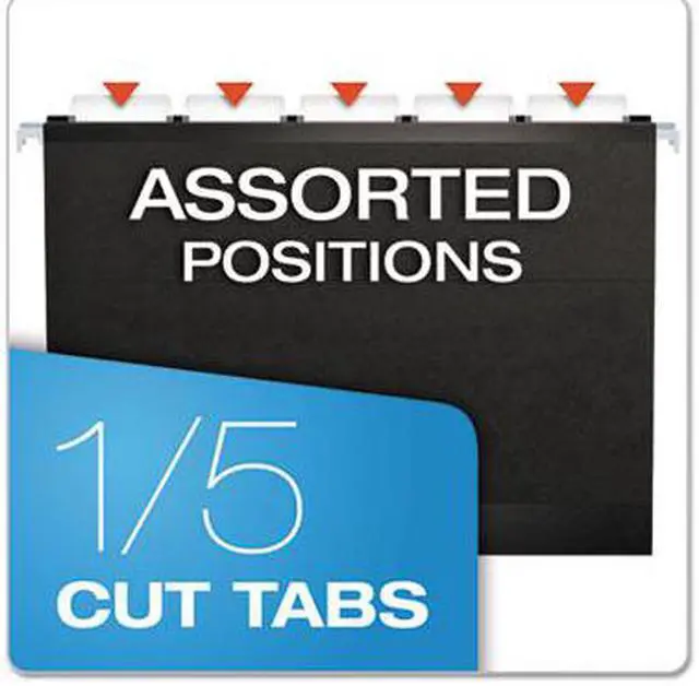 Alt view image 6 of 15 - Pendaflex Reinforced Hanging Folders 1/5 Tab Letter Black 25/Box 415215BLA