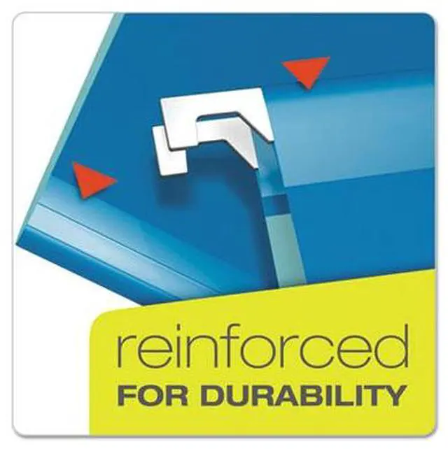 Alt view image 6 of 15 - Pendaflex Reinforced 2" Extra Capacity Hanging Folders 1/5 Tab Letter Blue 25/Box 4152X2BLU