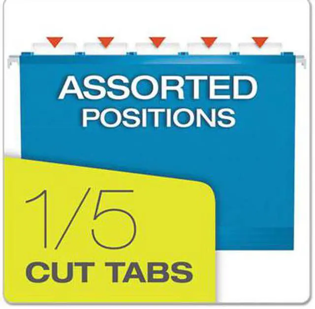 Alt view image 6 of 15 - Pendaflex Reinforced Hanging Folders 1/5 Tab Letter Blue 25/Box 415215BLU