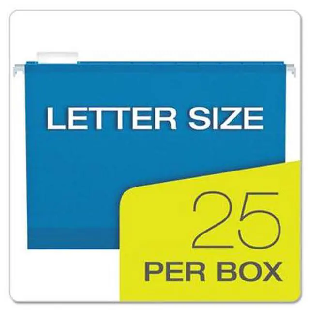 Alt view image 9 of 15 - Pendaflex Reinforced 2" Extra Capacity Hanging Folders 1/5 Tab Letter Blue 25/Box 4152X2BLU