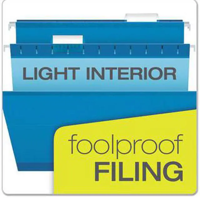 Alt view image 9 of 15 - Pendaflex Reinforced Hanging Folders 1/5 Tab Letter Blue 25/Box 415215BLU