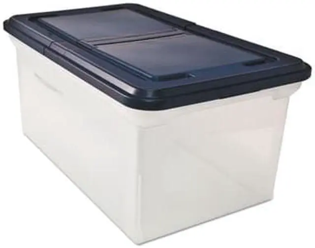 Alt view image 10 of 11 - Advantus 55797 File Tote Storage Box with Lid   Letter  Plastic  Clear/Navy