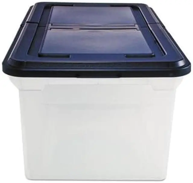 Alt view image 11 of 11 - Advantus 55797 File Tote Storage Box with Lid   Letter  Plastic  Clear/Navy