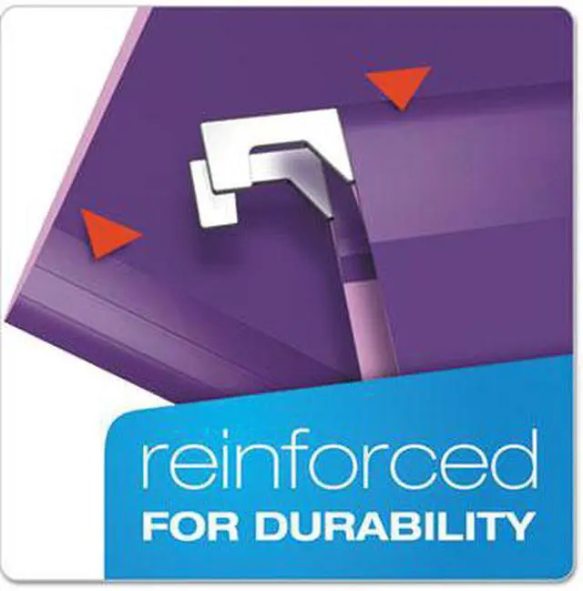 Alt view image 4 of 15 - Pendaflex Reinforced Hanging Folders 1/5 Tab Letter Violet 25/Box 415215VIO