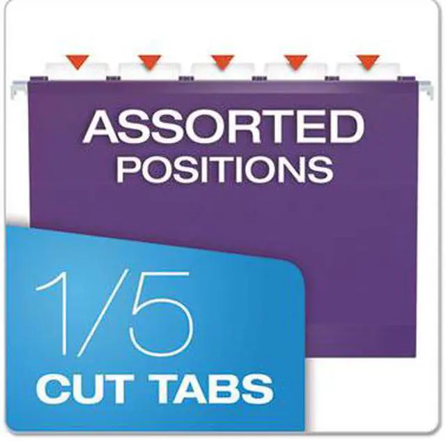 Alt view image 6 of 15 - Pendaflex Reinforced Hanging Folders 1/5 Tab Letter Violet 25/Box 415215VIO