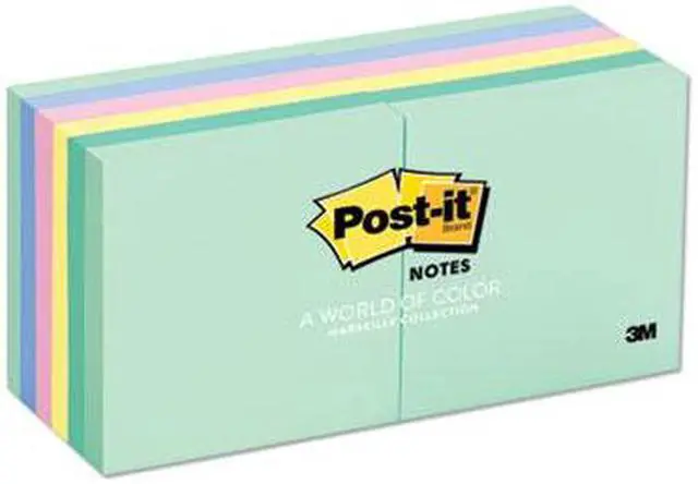 Alt view image 15 of 20 - Post-it Original Pads in Marseille Colors 3 x 3 100-Sheet 12/Pack 654AST