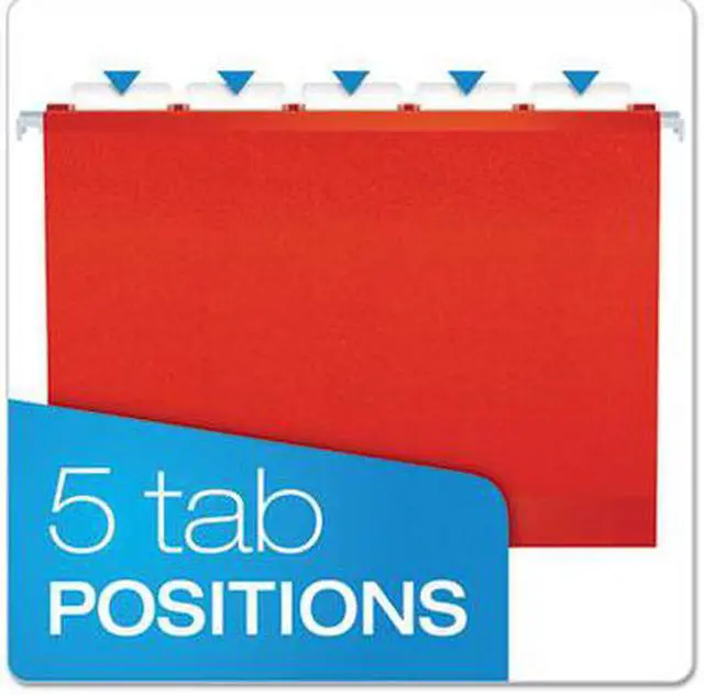 Alt view image 6 of 15 - Pendaflex Reinforced Hanging Folders 1/5 Tab Letter Red 25/Box 415215RED