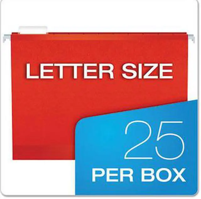 Alt view image 7 of 15 - Pendaflex Reinforced Hanging Folders 1/5 Tab Letter Red 25/Box 415215RED