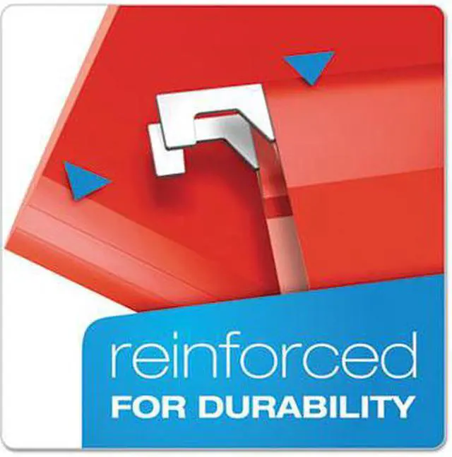 Alt view image 4 of 15 - Pendaflex Reinforced Hanging Folders 1/5 Tab Letter Red 25/Box 415215RED