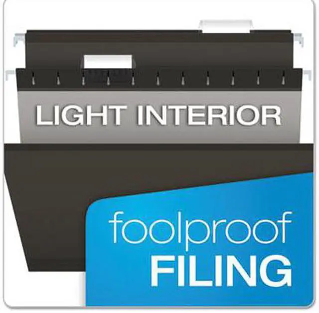 Alt view image 9 of 15 - Pendaflex Reinforced Hanging Folders 1/5 Tab Letter Black 25/Box 415215BLA