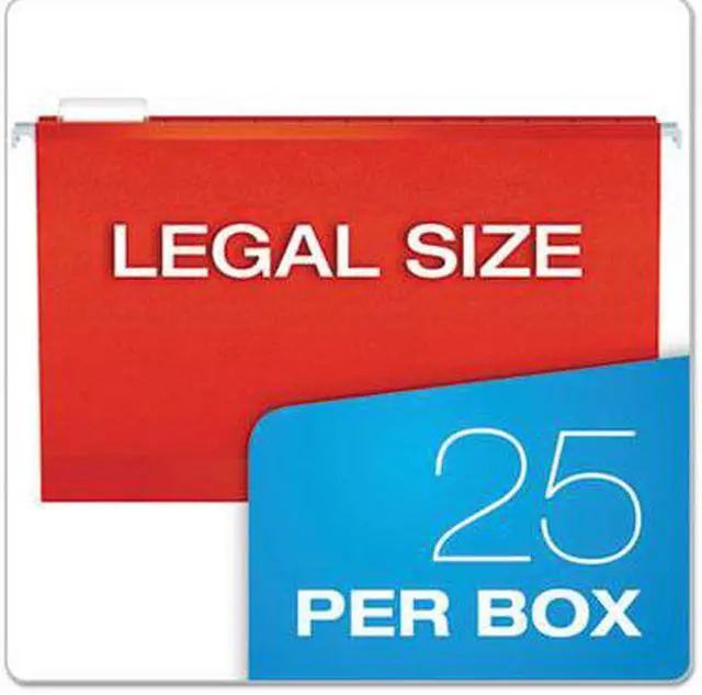 Alt view image 7 of 10 - Pendaflex Reinforced Hanging Folders 1/5 Tab Legal Red 25/Box 415315RED